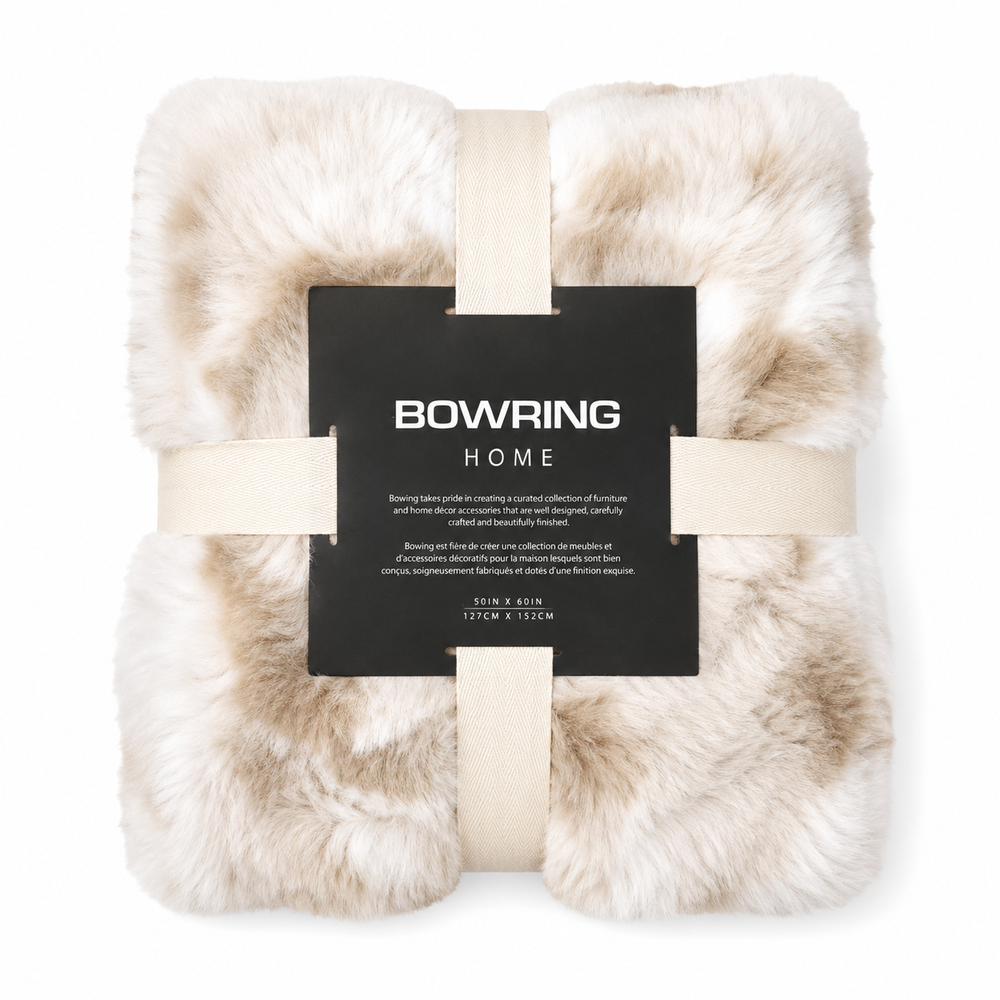 Bowring Plush Faux Fur Throw Caramel, 50" x 60"