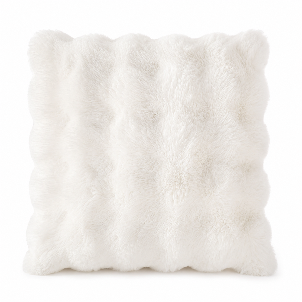 Bowring Plush Pillow Ivory, 18 x 18