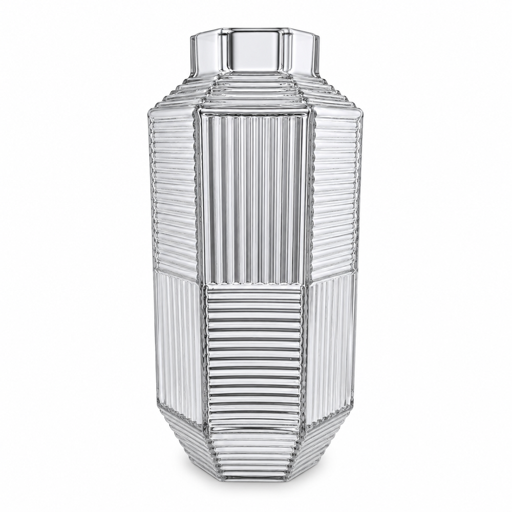 Bowring Silver Mercury Paneled Vase 12"H