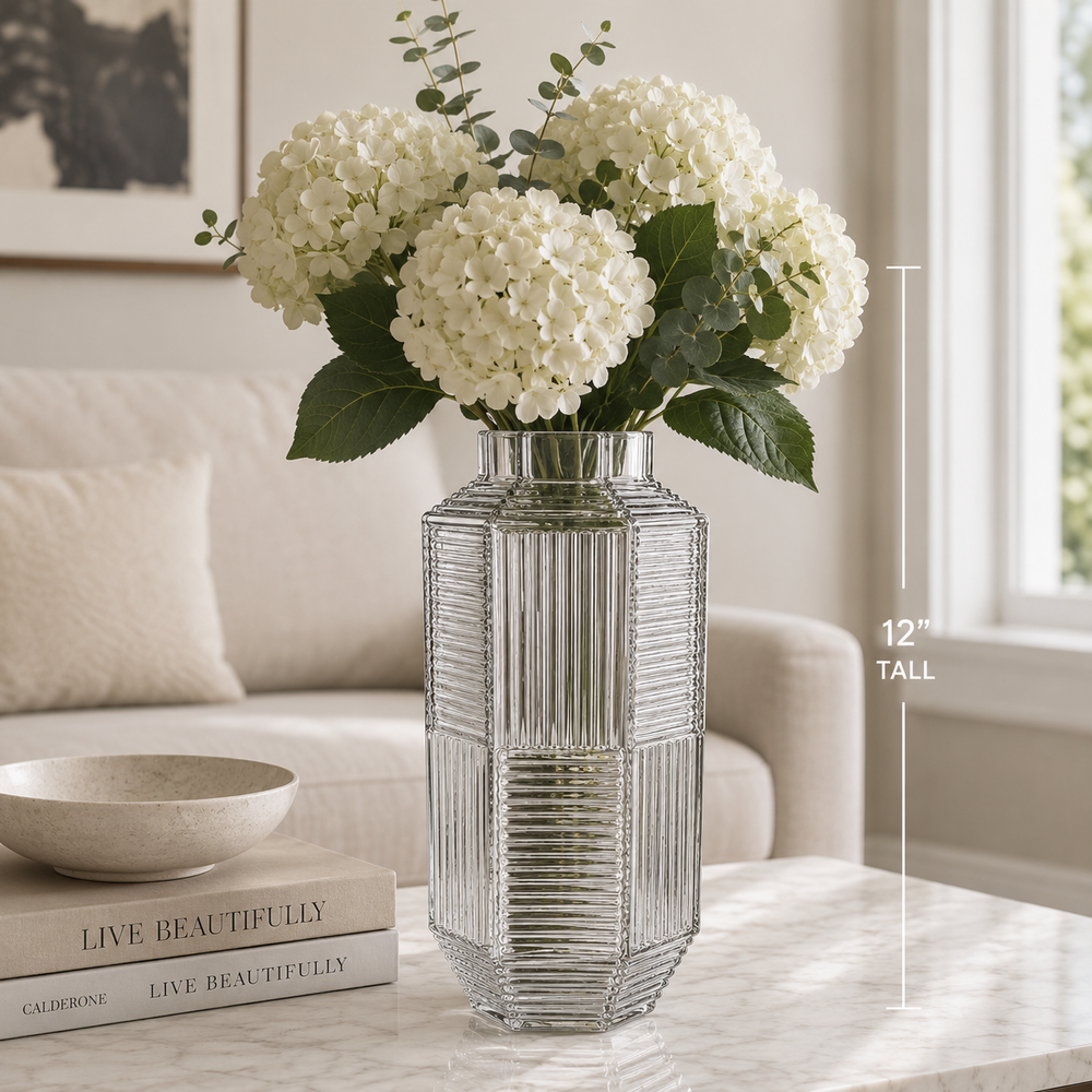 Bowring Silver Mercury Paneled Vase 12"H