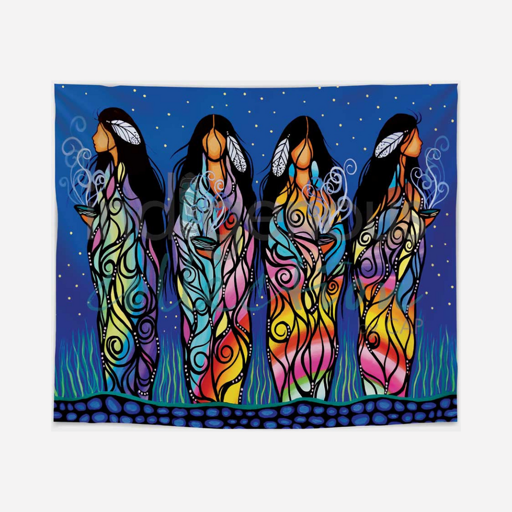 Indigenous Art Blanket - Bringing Good Medicine