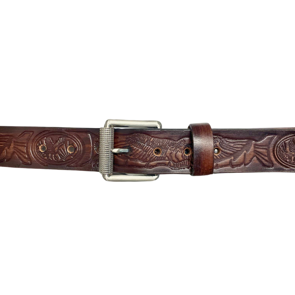 Brown Eagle Engraved Belt (S-333)