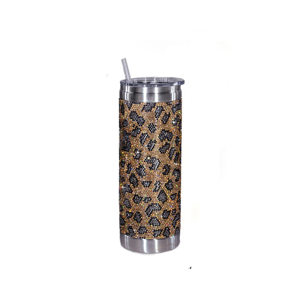 Bubbles & Bling Wild Thing Leopard Gold Tumbler by Jacqueline Kent