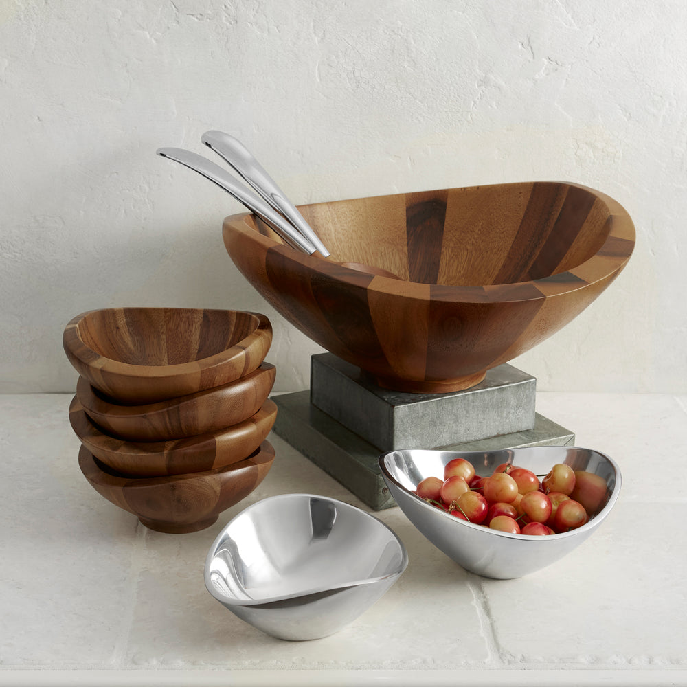 Nambé Butterfly Salad Bowl with Servers