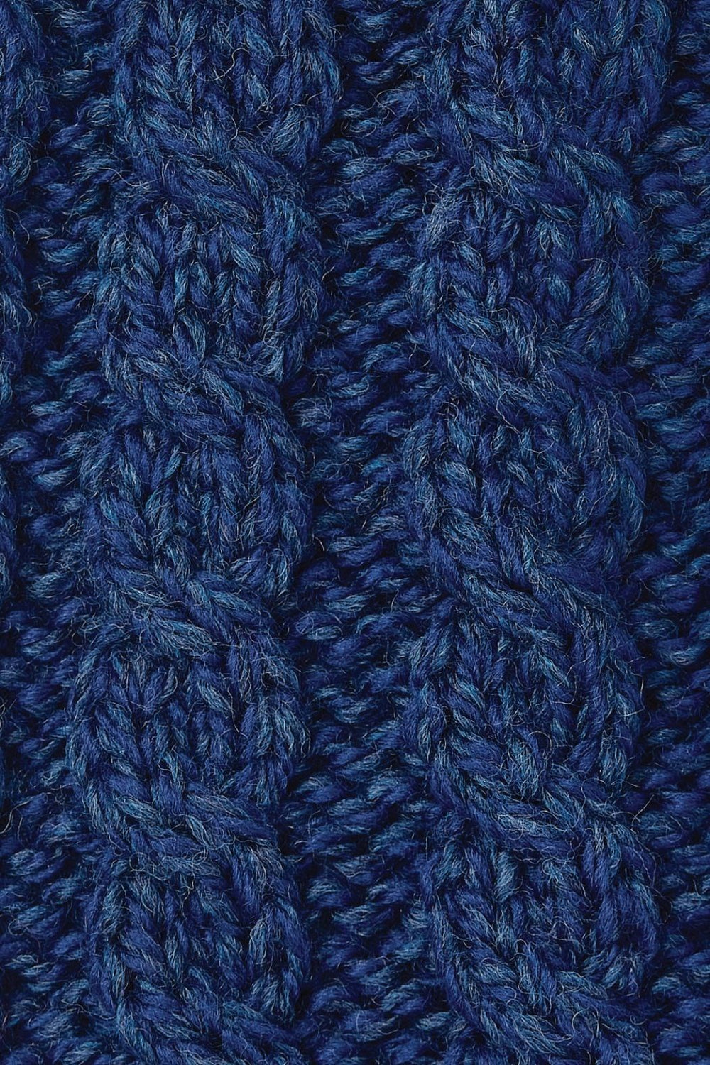 Aran Wool Super Soft Chunky Cable Zippered Sweater Ink