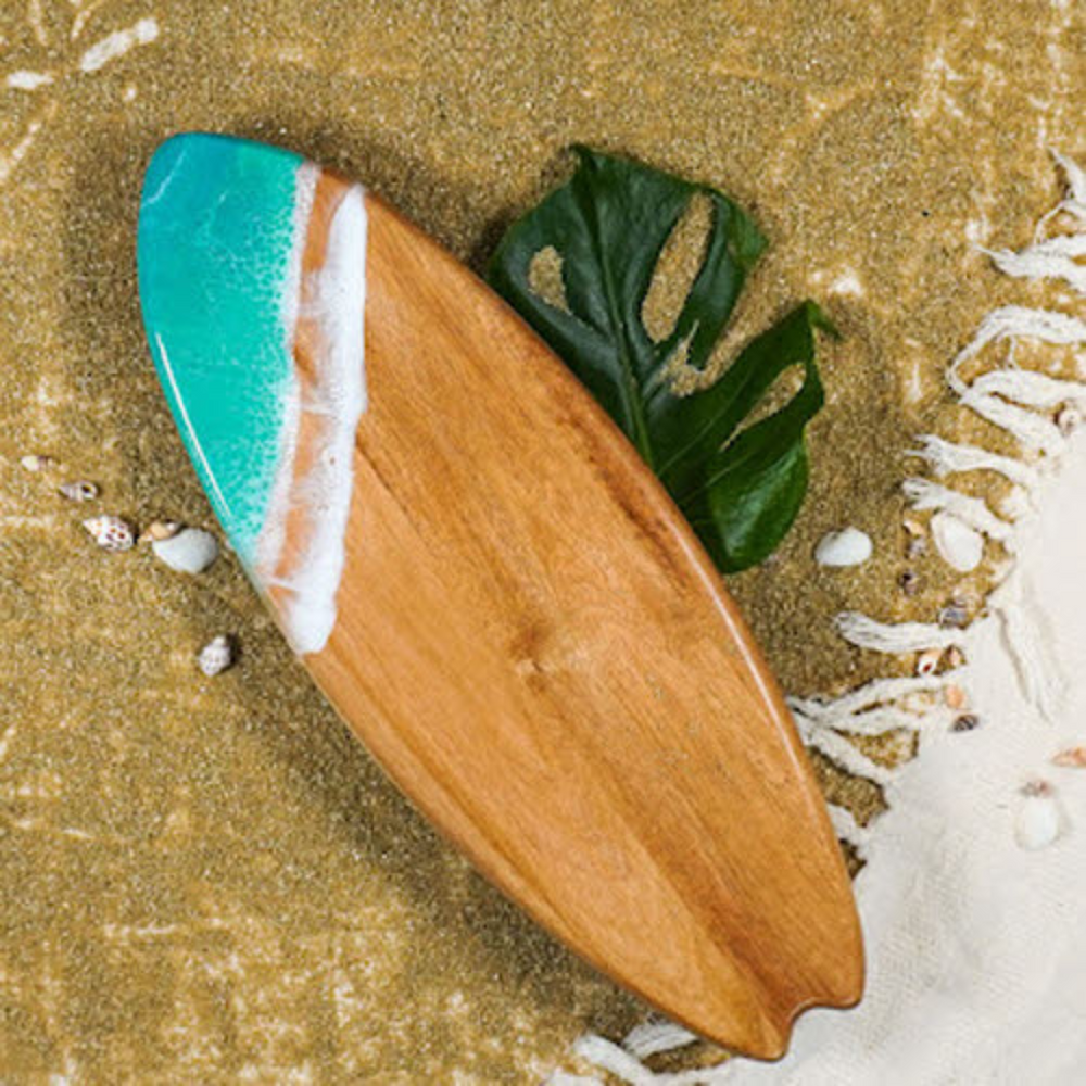 Lynn & Liana Caribbean Blue-Acacia Surfboard Board