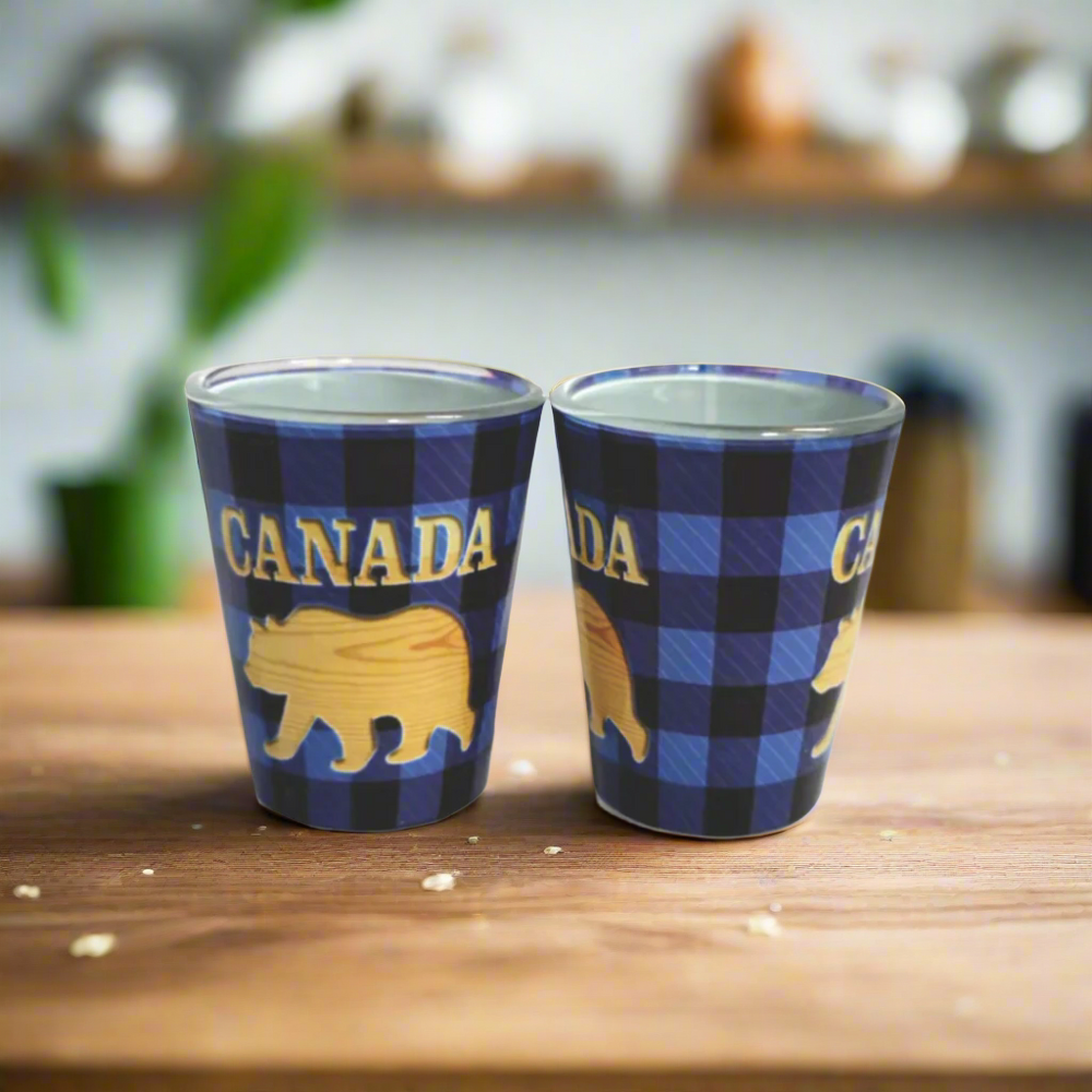 CDN Bear Blue Tartan Shot Glass