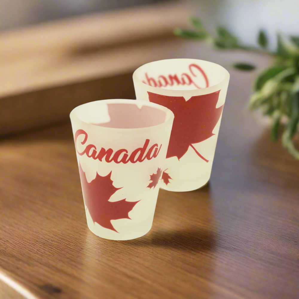 CDN Multi Red Leaves Shot Glass