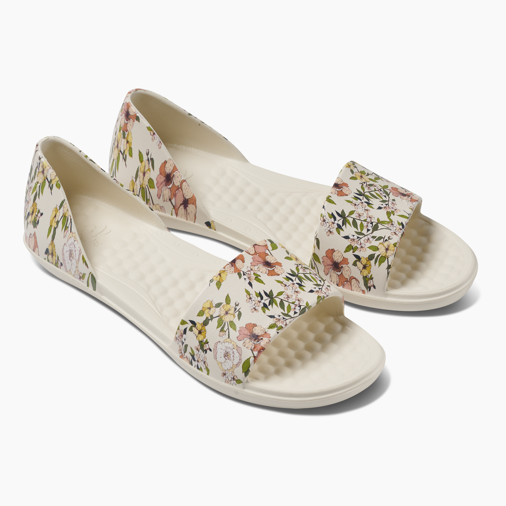 Joybees Friday Flat - Bone/Summer Floral