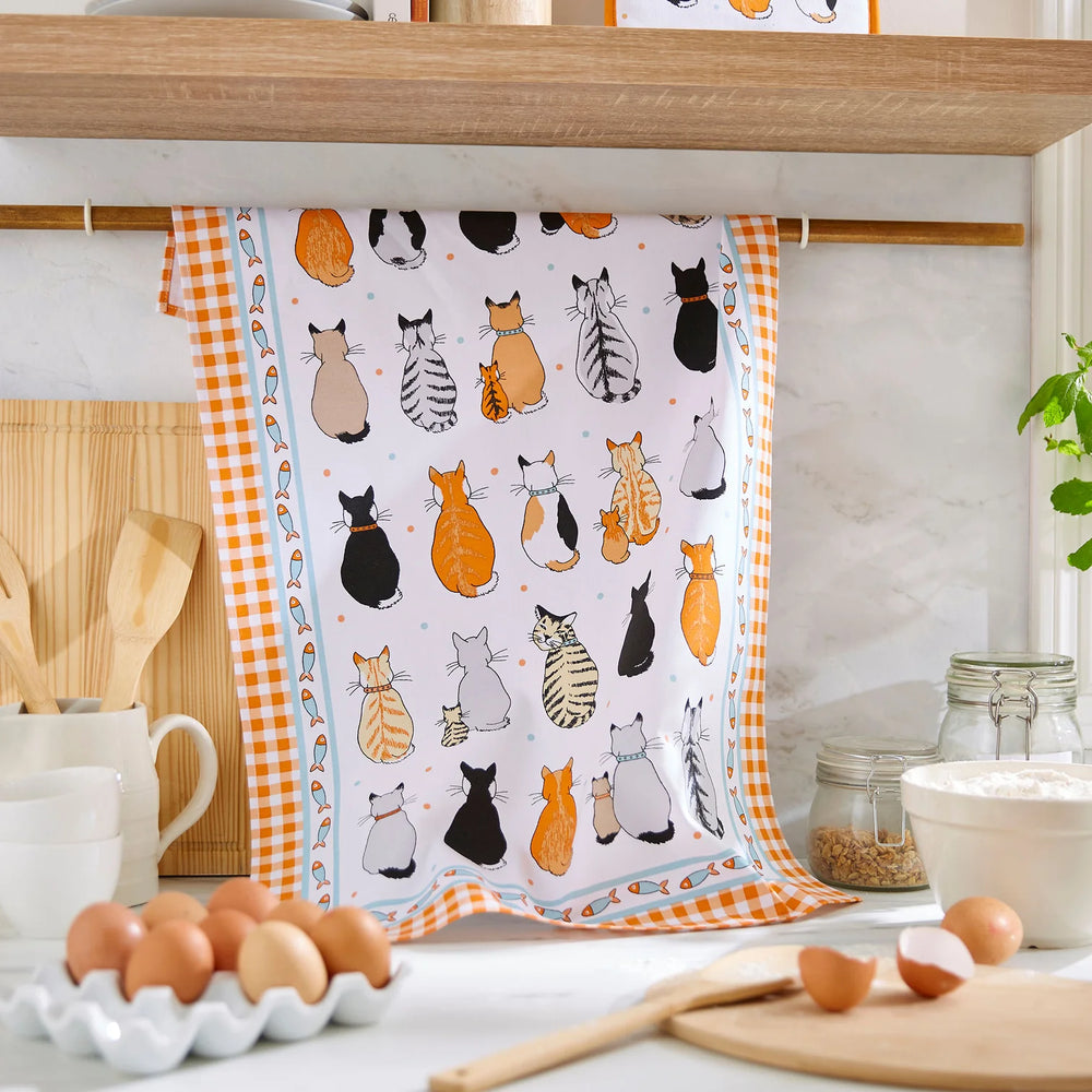 Ulster Weavers Cats in Waiting Cotton Tea Towel