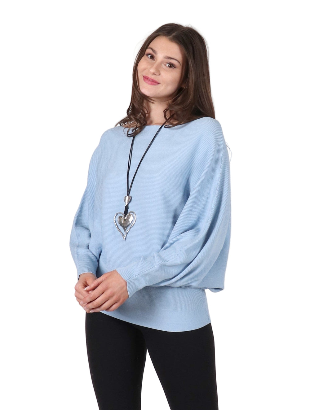 Grand Solid Blue Loose Fitting Top