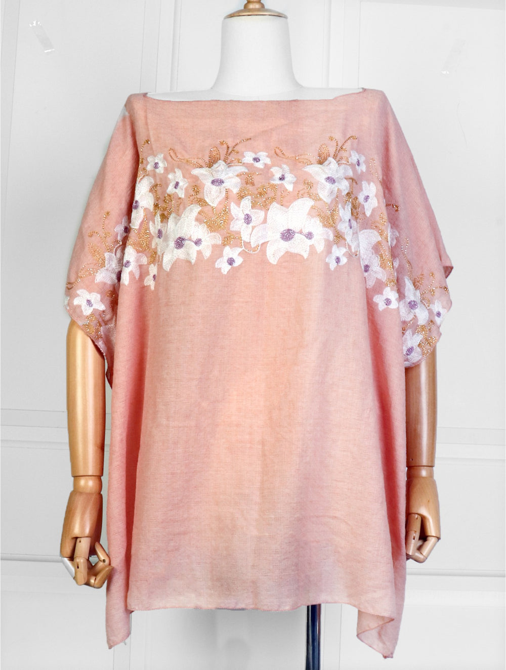 Grand Floral Embroidery Flowy Top