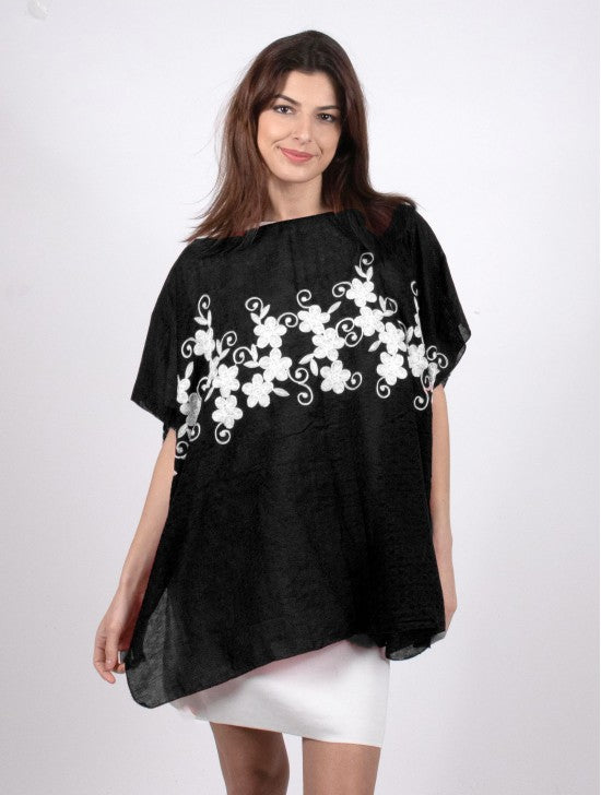 Grand Stitched Floral Desgin Flowy Top