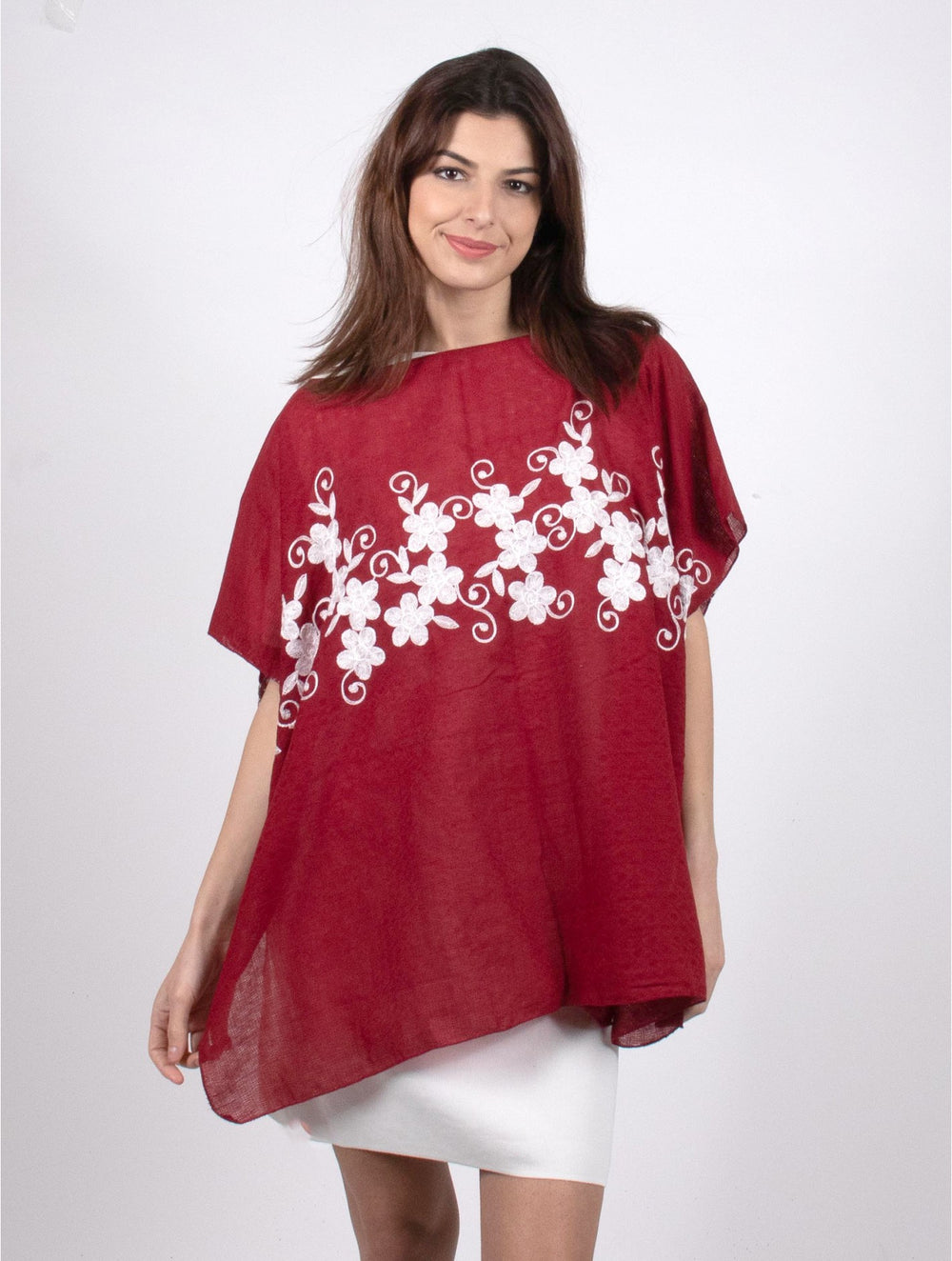 Grand Stitched Floral Desgin Flowy Top