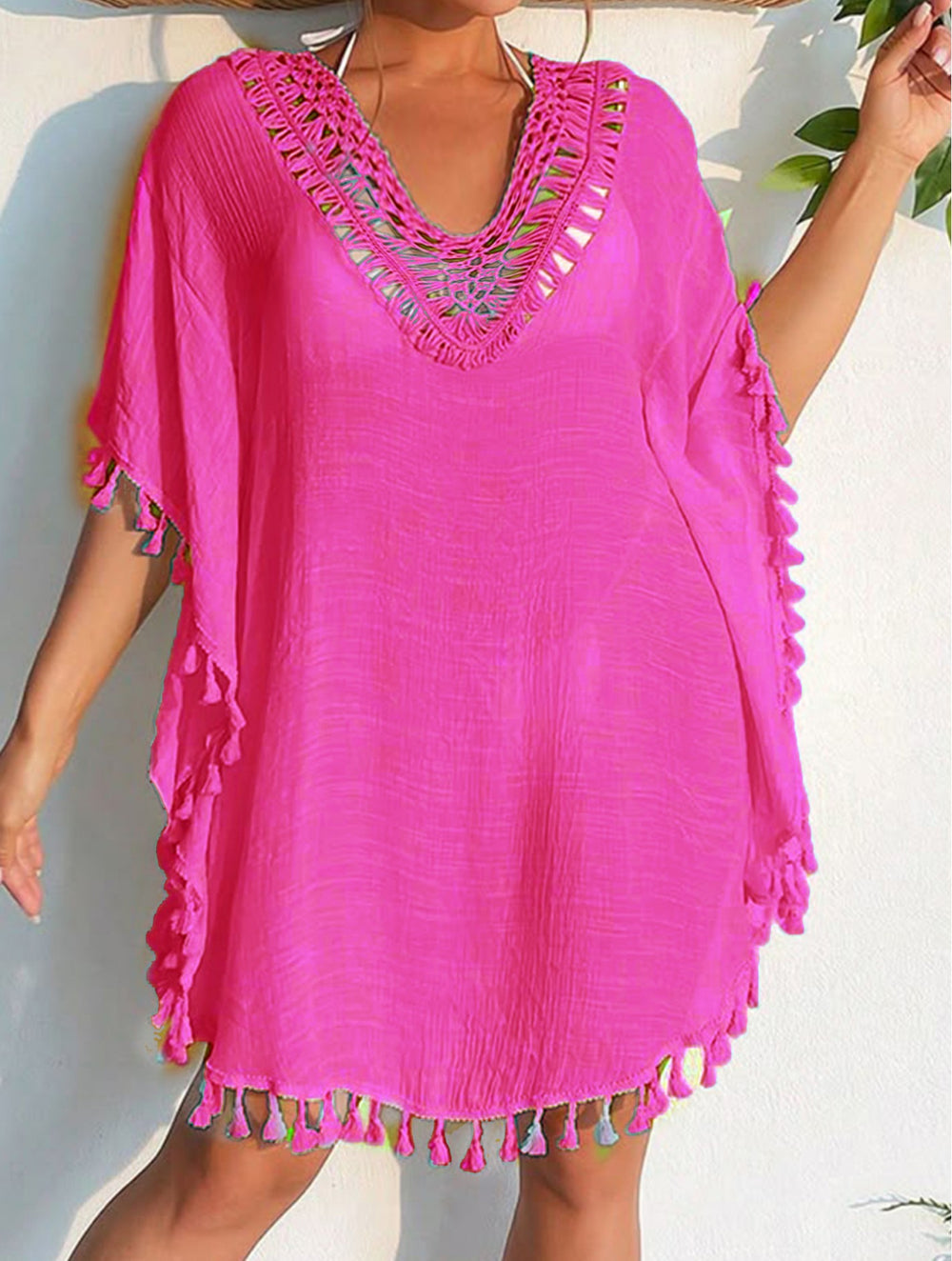 Grand Solid Coverup with Tassels