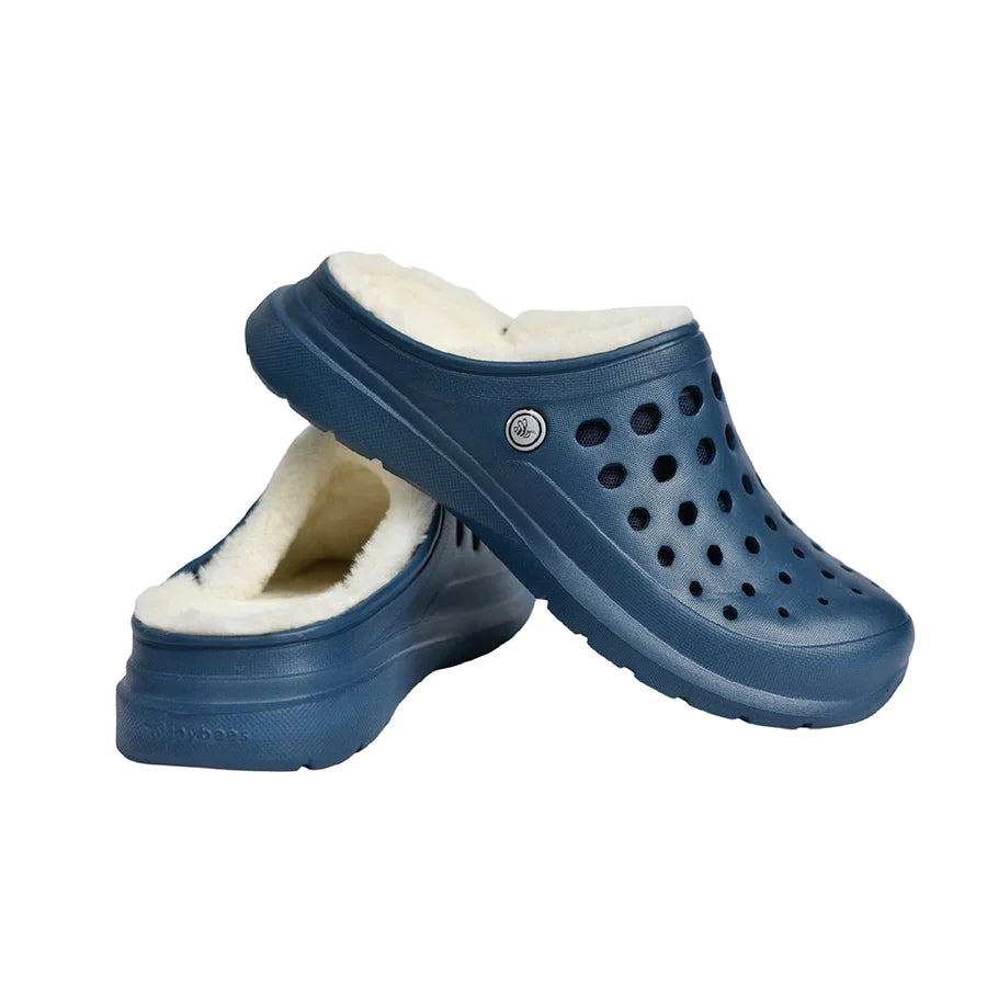 Joybees-Cozy Lined Clog Navy/Natural