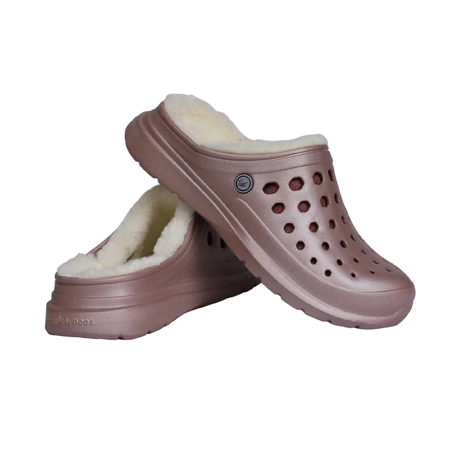Joybees-Cozy Lined Clog Rose Gold
