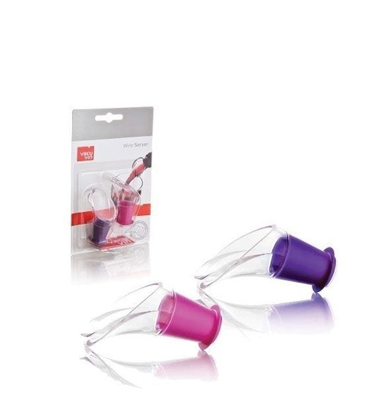Vacu Vin Crystal Wine Server Set of 2 Pink/Purple