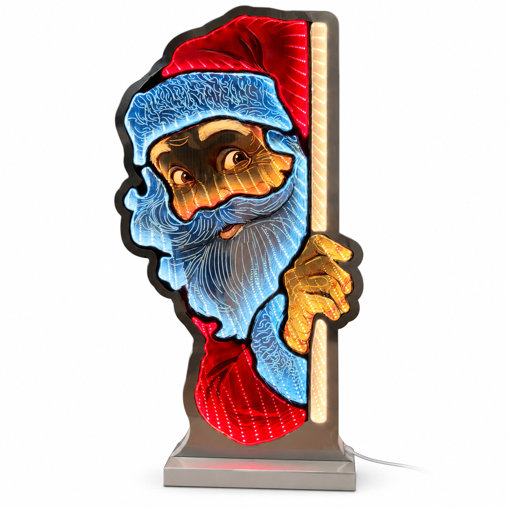 CT Infinity Light Peeking Santa 24"