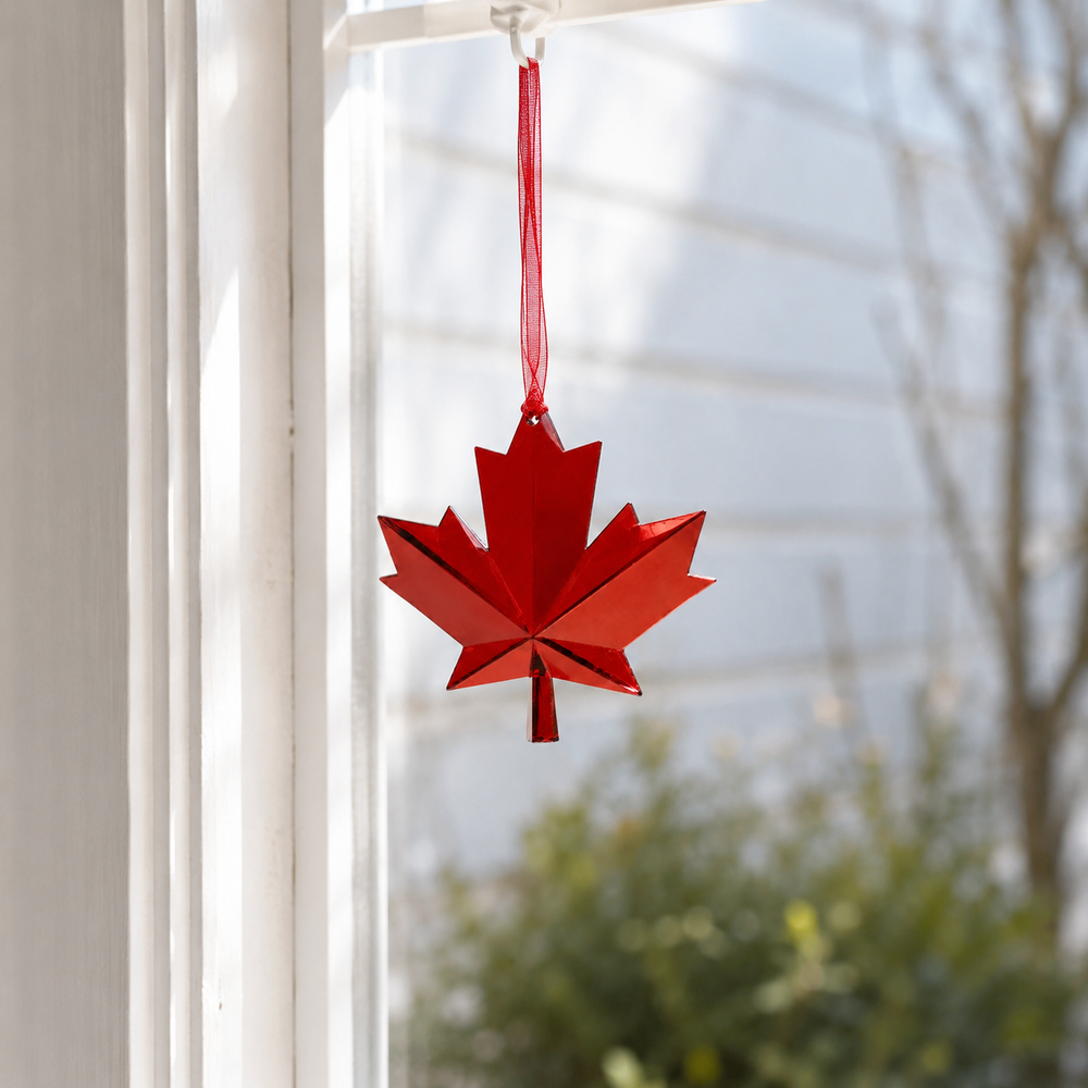 Canada Maple Leaf Suncatcher 3"