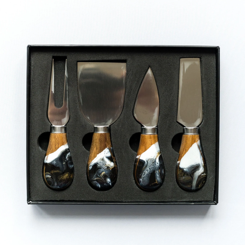 Cheese Knife Set Onyx by Lynn & Liana