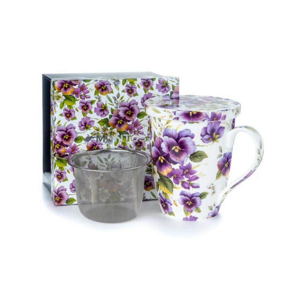 Chintz Purple Pansies Tea Mug