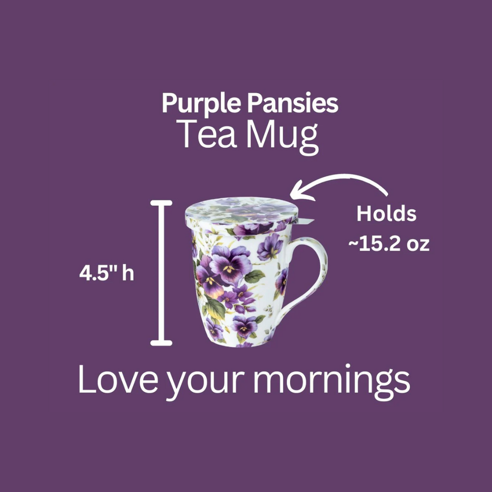 Chintz Purple Pansies Tea Mug