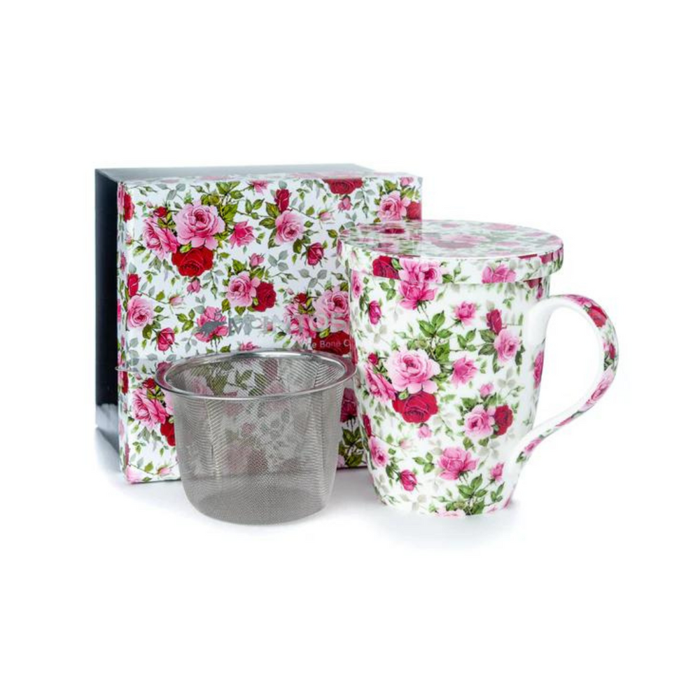 Chintz Red & Pink Roses Tea Mug