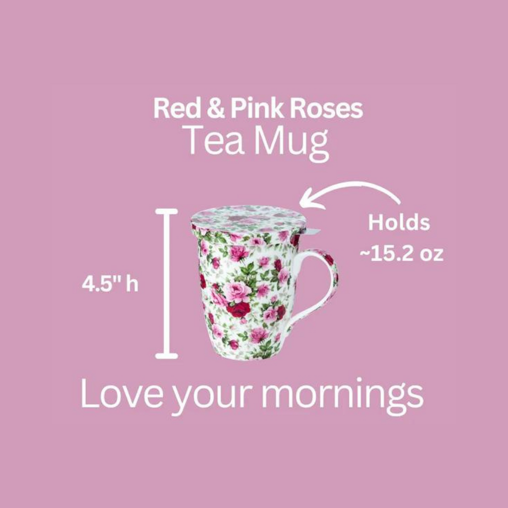 Chintz Red & Pink Roses Tea Mug