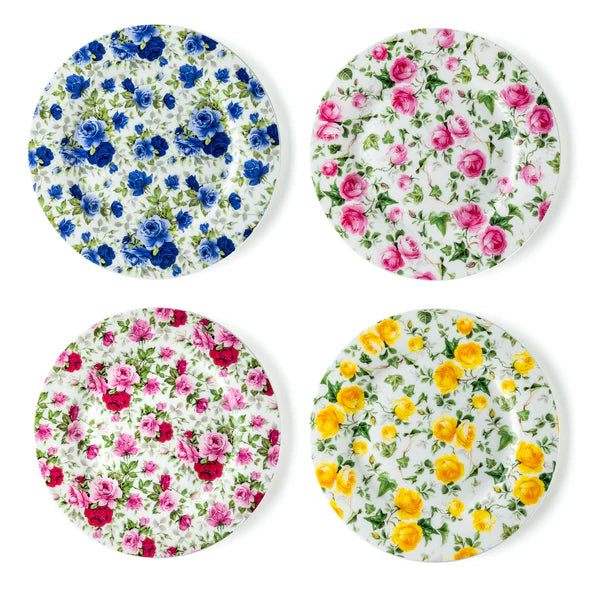 Pretty Chintzy Dessert Plates Set of 4