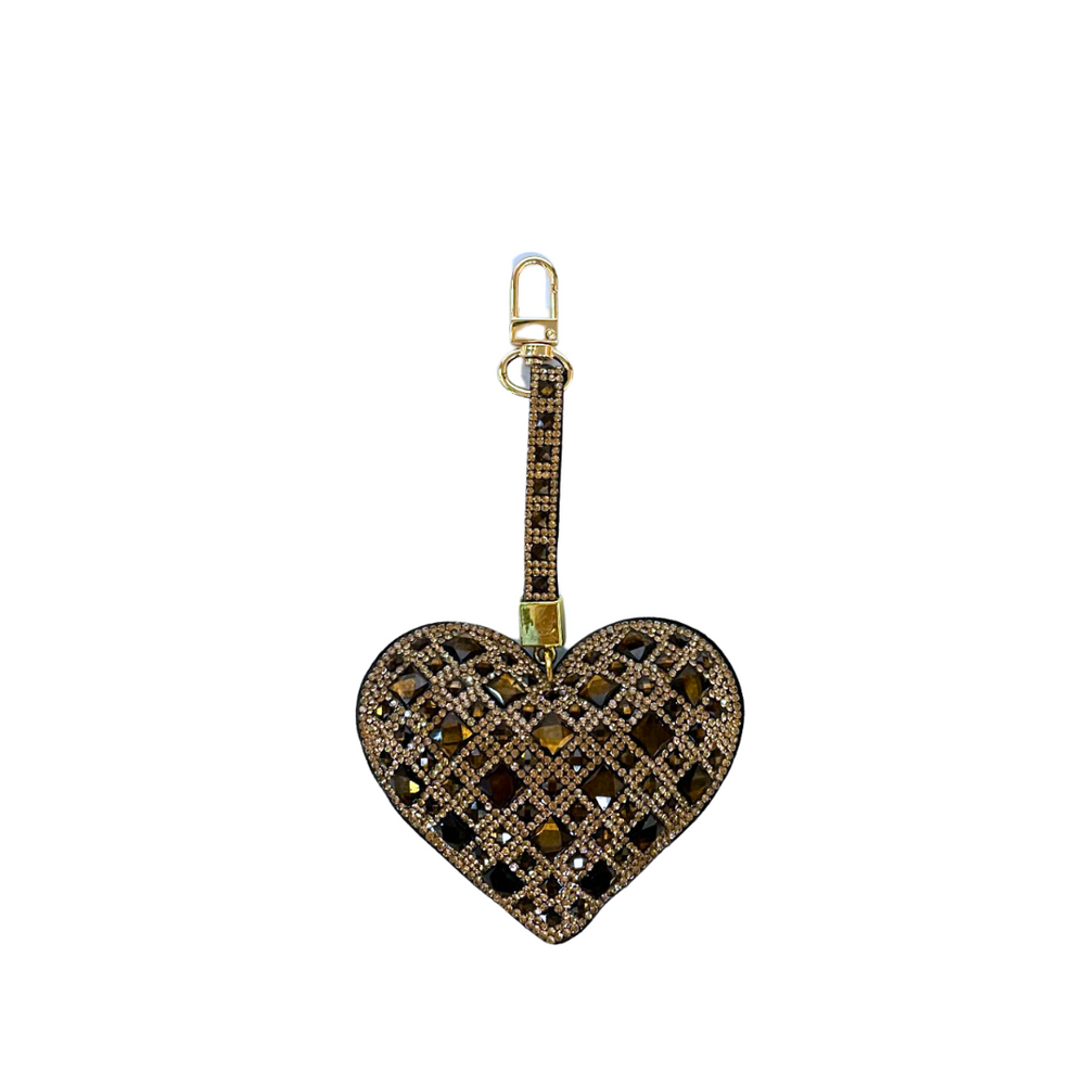 Purse Charm/Keychain - Chocolate Diamond Heart by Jacqueline Kent