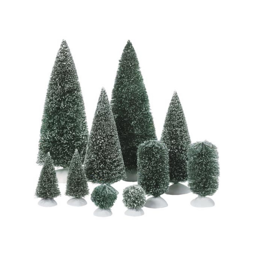Village Accessories-Christmas Bag of Frosted Topiaries