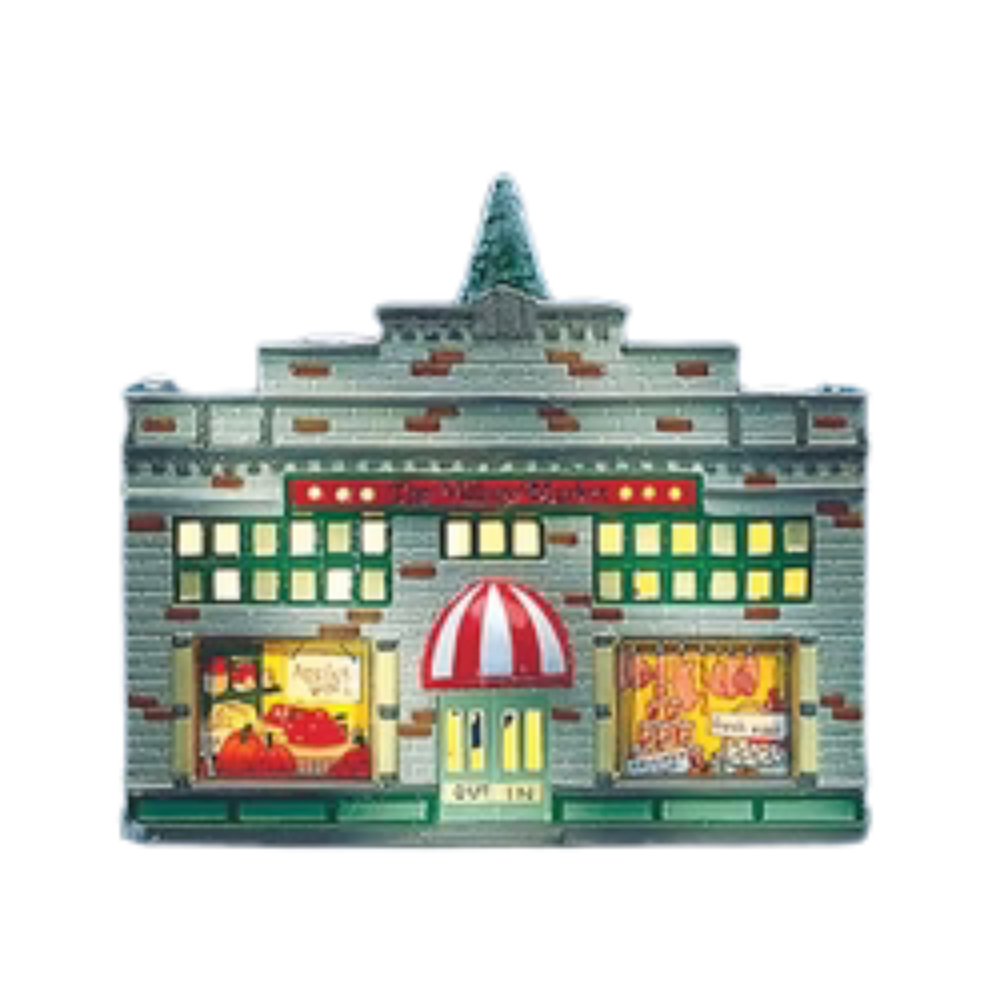 A charming model of a store front against a white background.