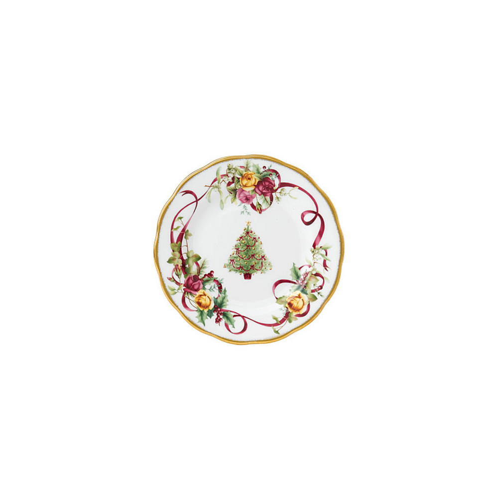 Royal Albert Old Country Roses Christmas Tree Bread & Butter Plate