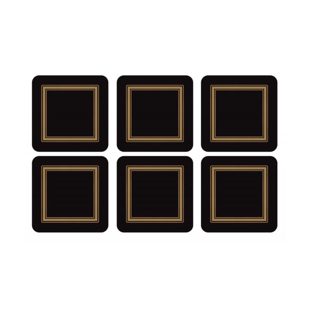 Classic Black Coasters - Set of 6