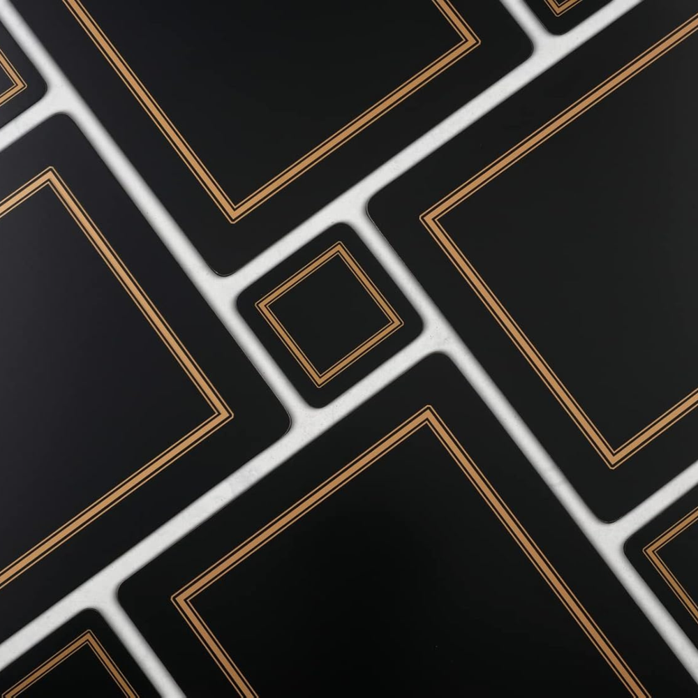 Classic Black Coasters - Set of 6