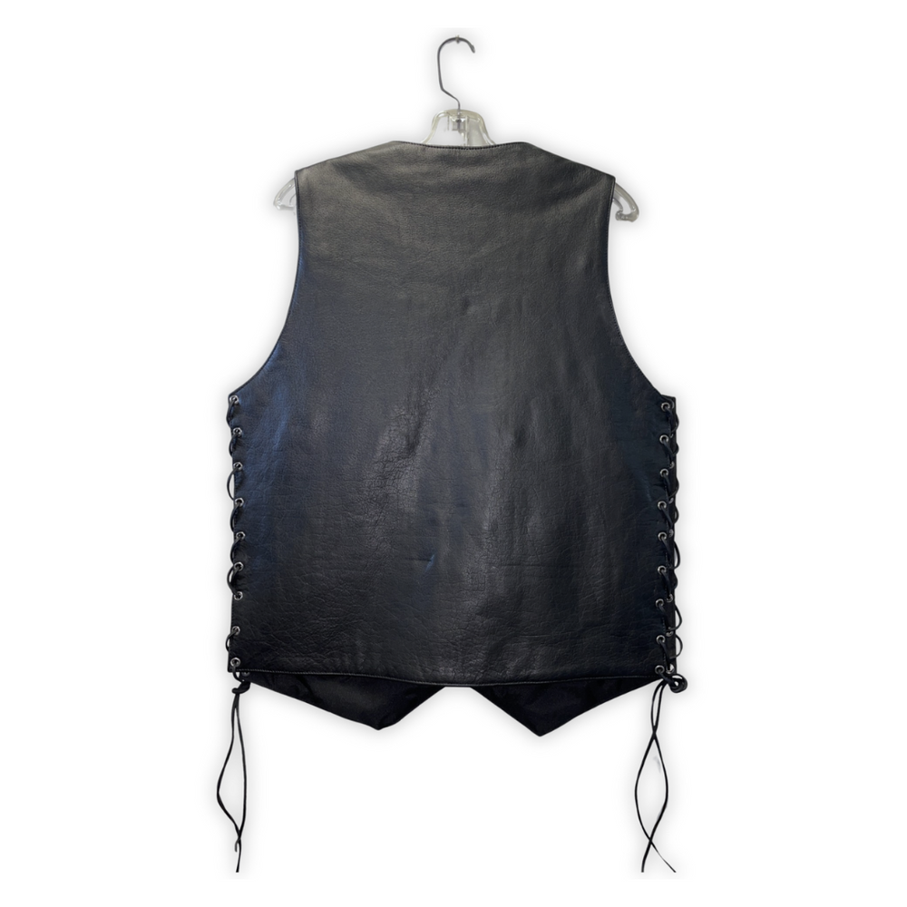 Men's Plain Black Vest With Tassel (S-1896)