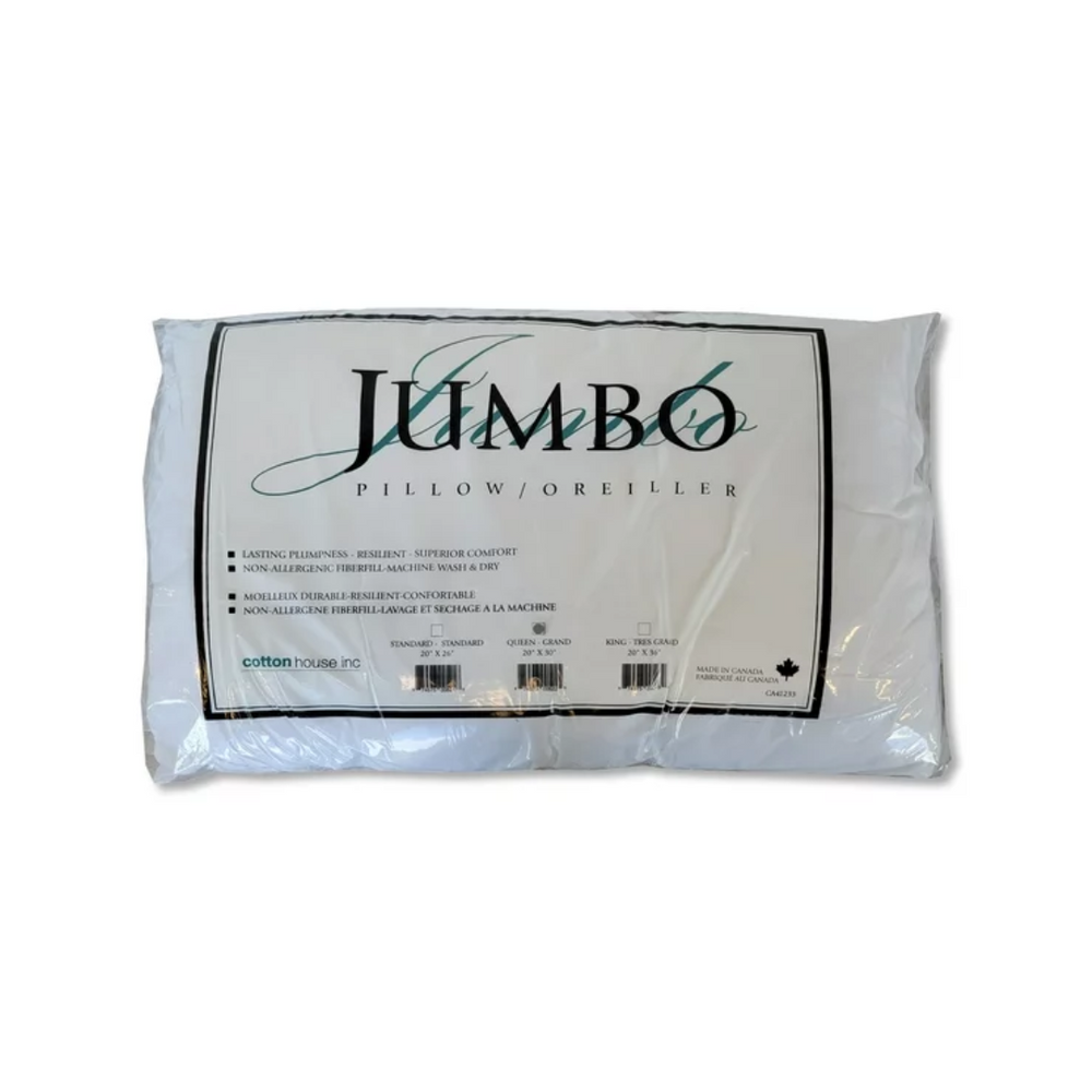 Canadian Made- 200TC Poly/Cotton JUMBO Pillow