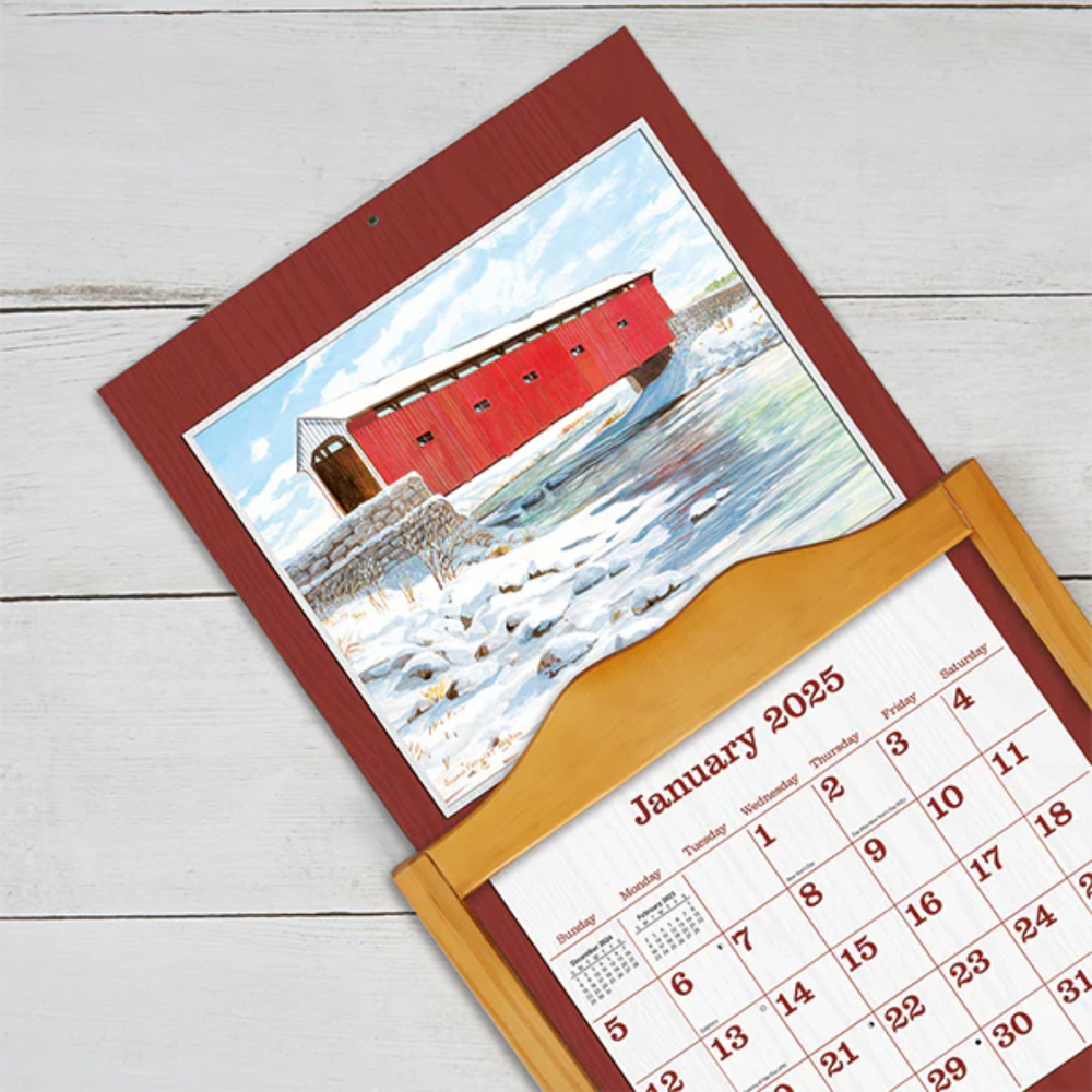 Lang 2025 Calendar - Covered Bridge