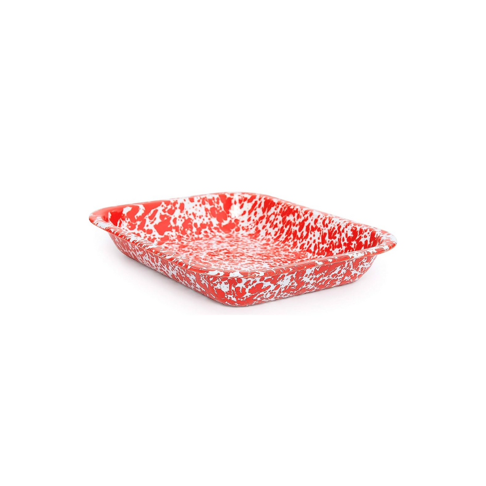 Crow Canyon Small Roasting Pan Marble Red
