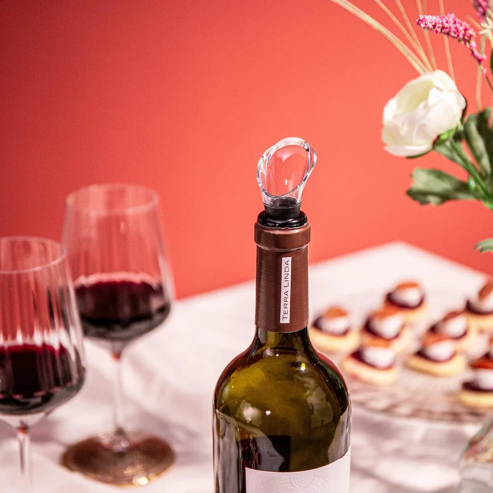 Vacu Vin Crystal Wine Server Set of 2 Black