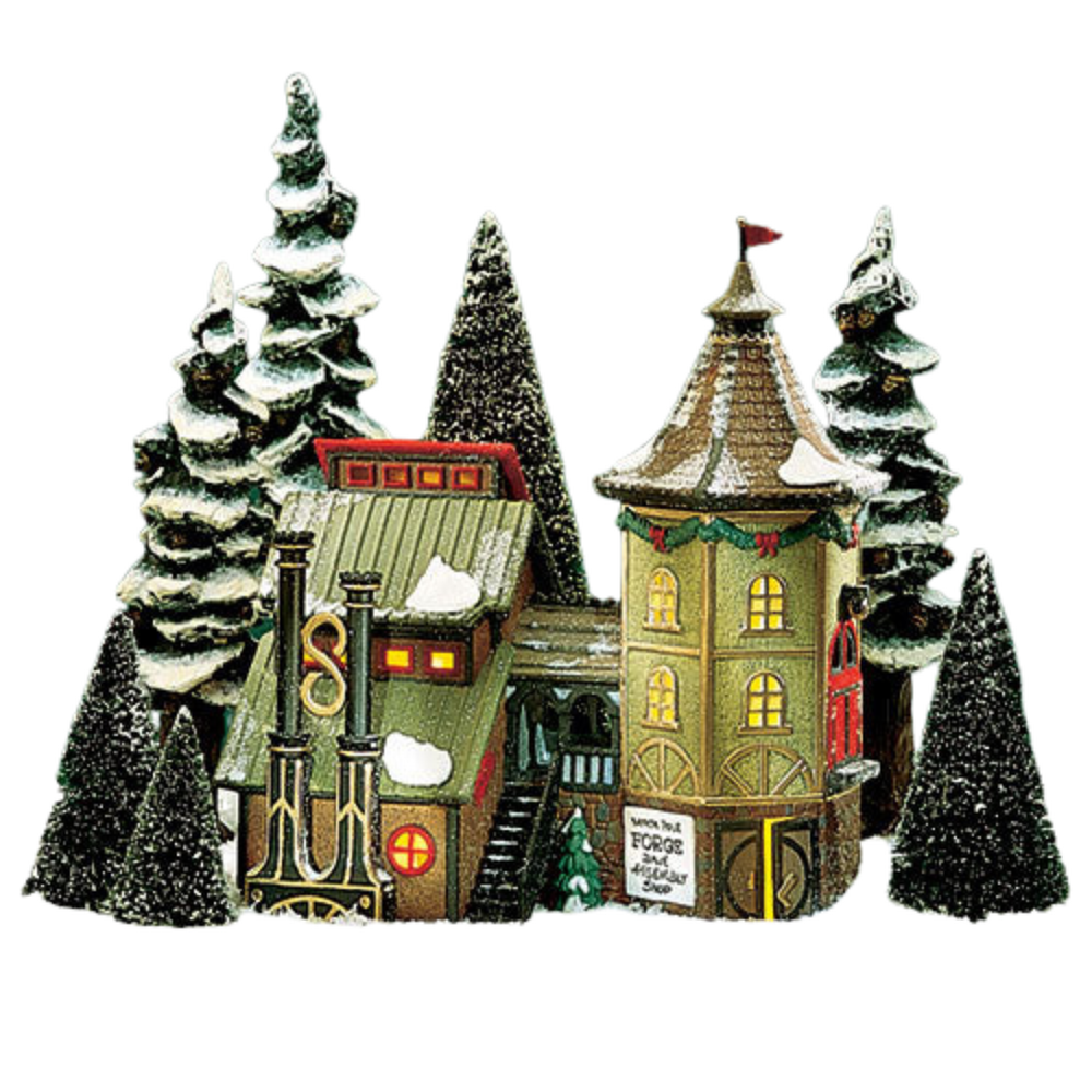 A decorative building set against a white backdrop.