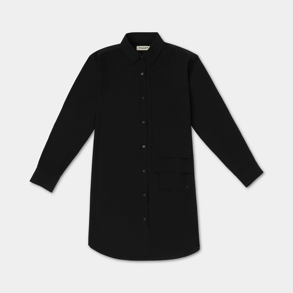 Tilley: Tech Slk Shirt Dress Black