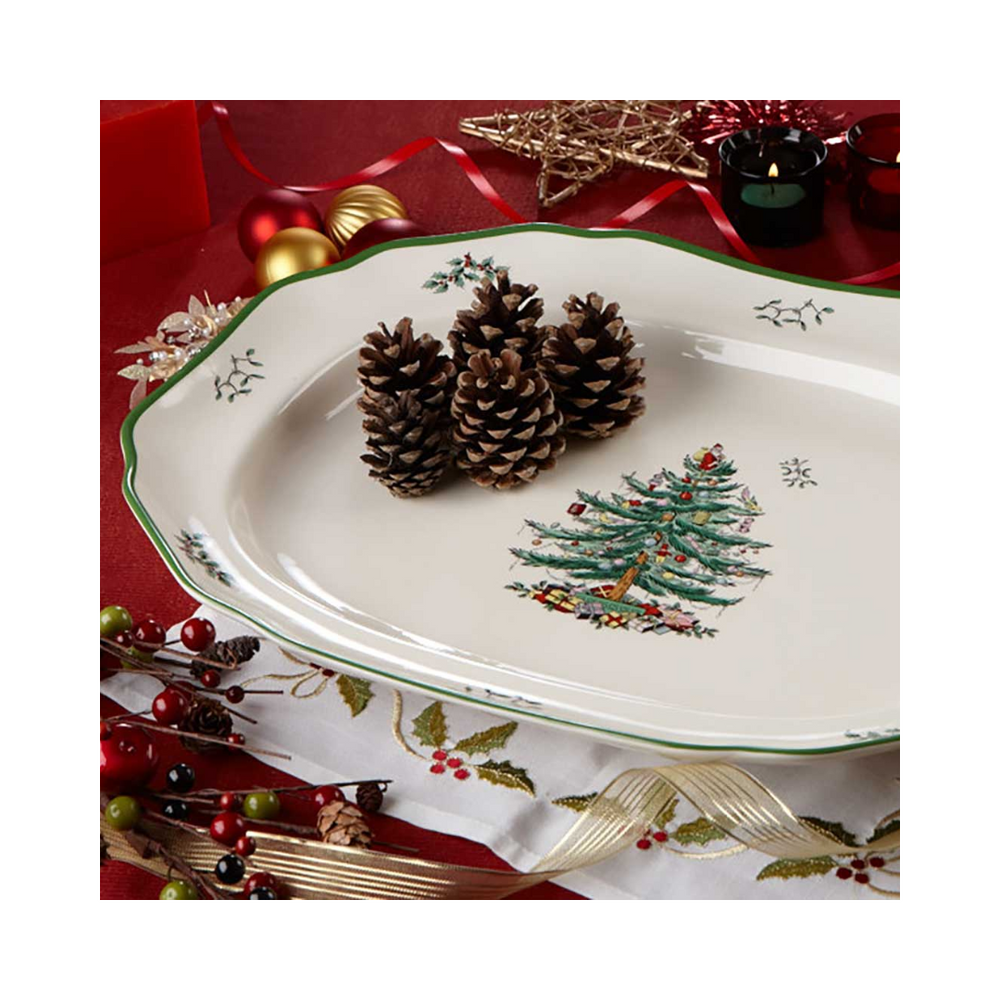 Spode Christmas Tree Sculpted Platter 19"
