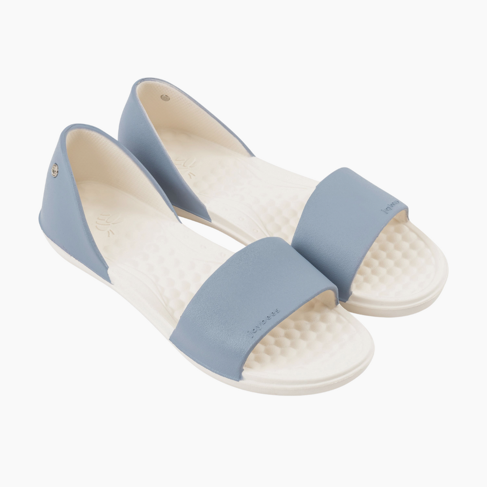 Joybees Friday Flat - Dusty Blue/Bone
