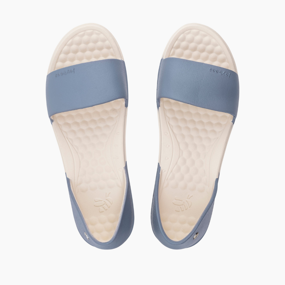 Joybees Friday Flat - Dusty Blue/Bone