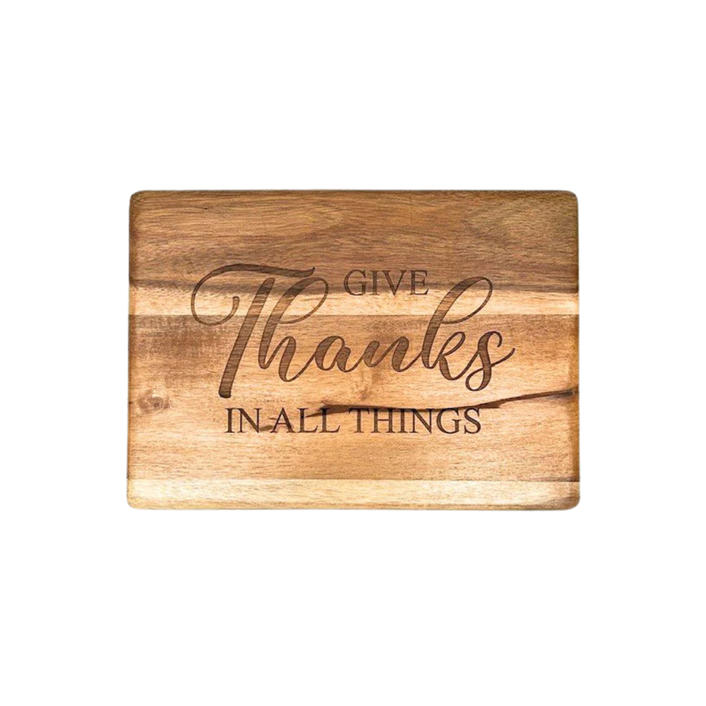 Engraved "Give Thanks" Board by Lynn & Liana
