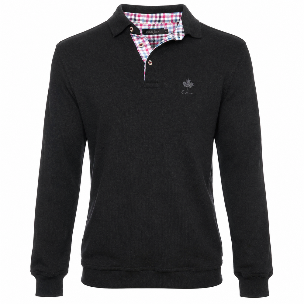 Ethnic Blue Men's Polo Sweater - Black