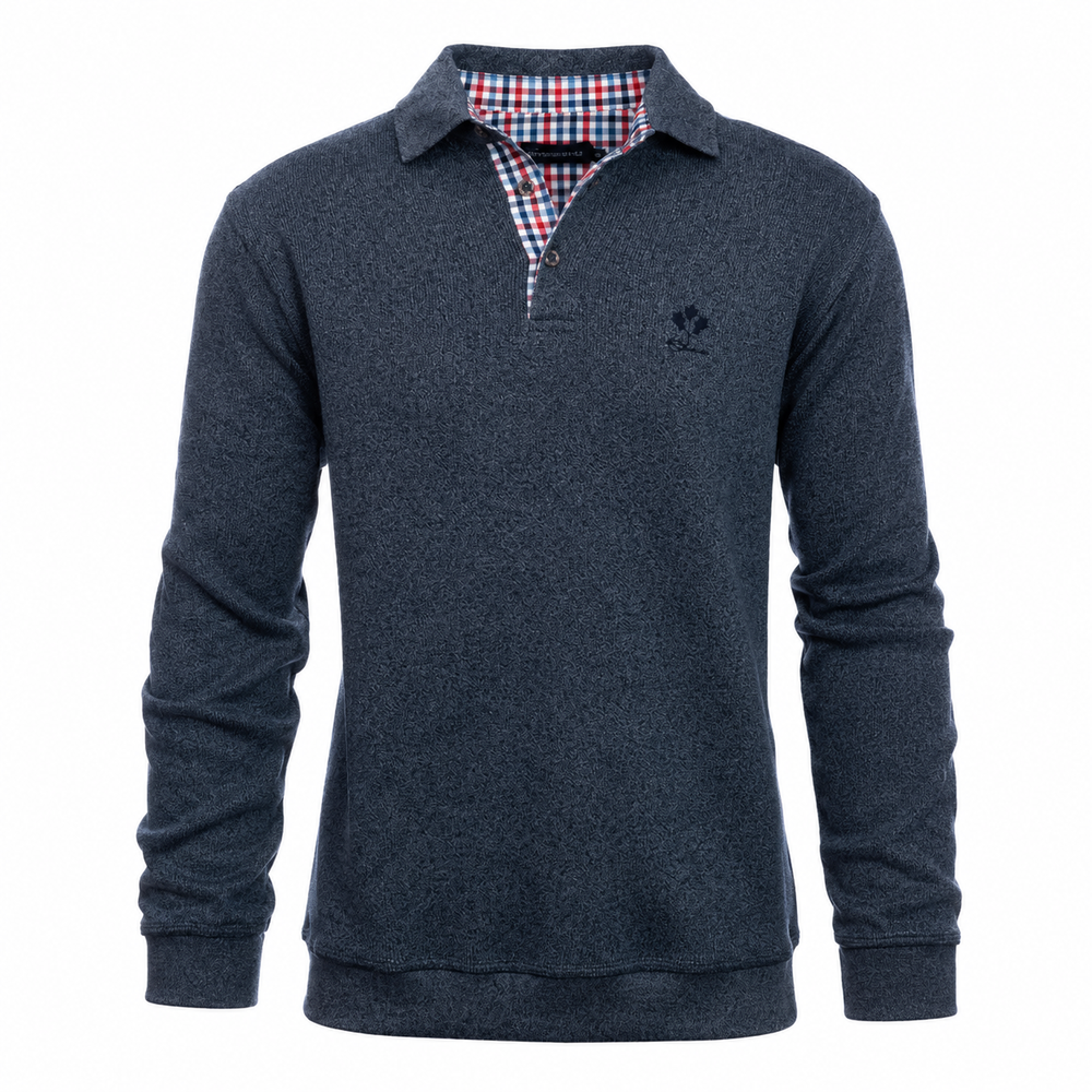 Ethnic Blue Men's Polo Sweater - Blue/Grey