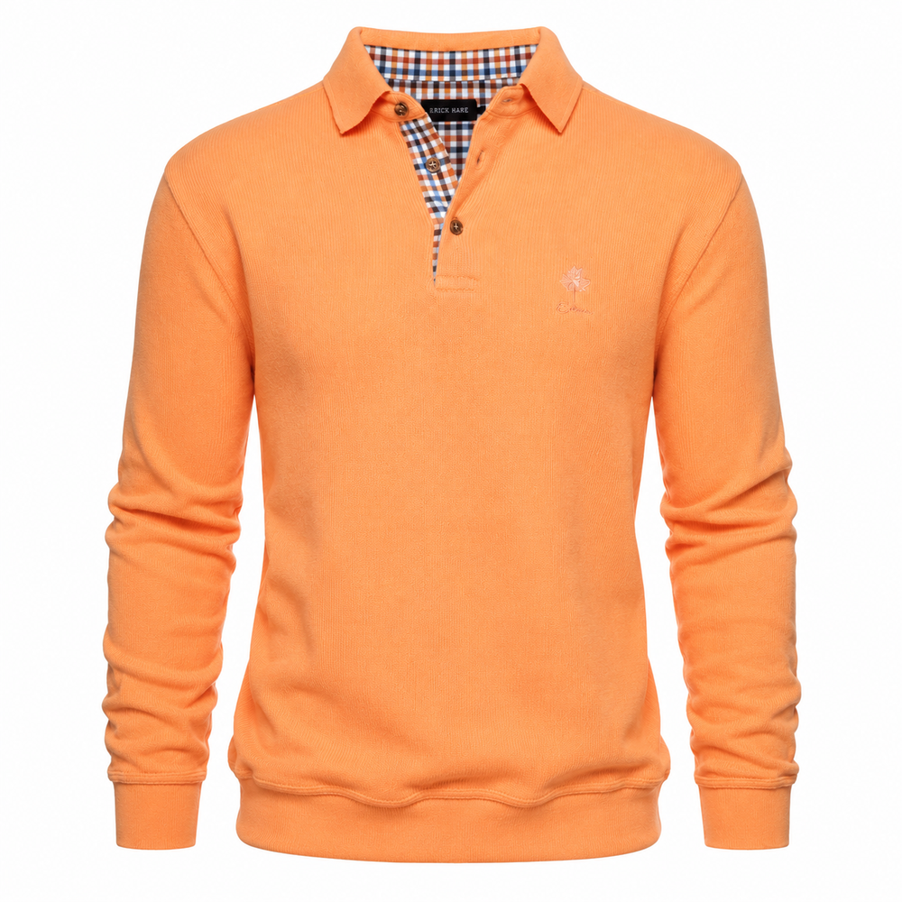 Ethnic Blue Men's Polo Sweater - Mandarin